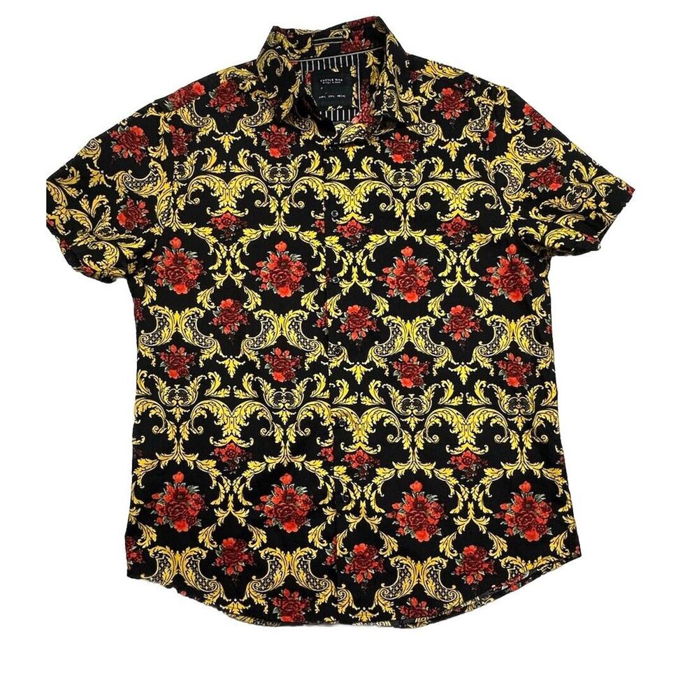 Cactus Man by Ricky Singh Mens Button Front Shirt L‎ Short Sleeve 100% Cotton